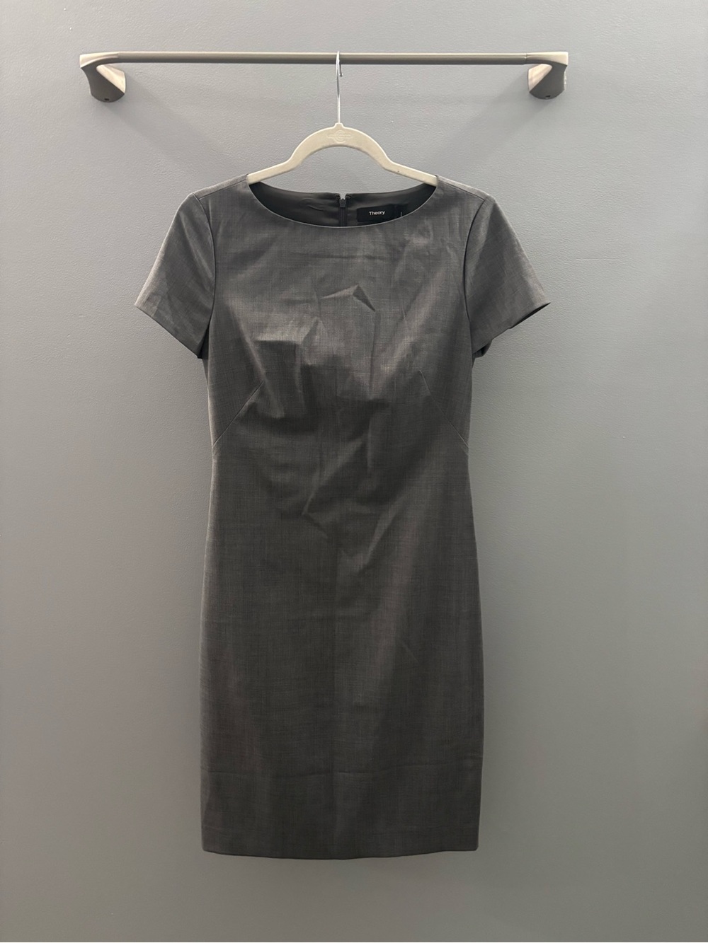 Theory Sheath Dress in Light Gray Melange (retired color) - Picture 3 of 5